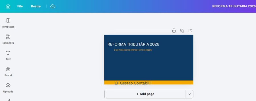 Reforma Tributária 2026 - Banner LF Gestão Contábil